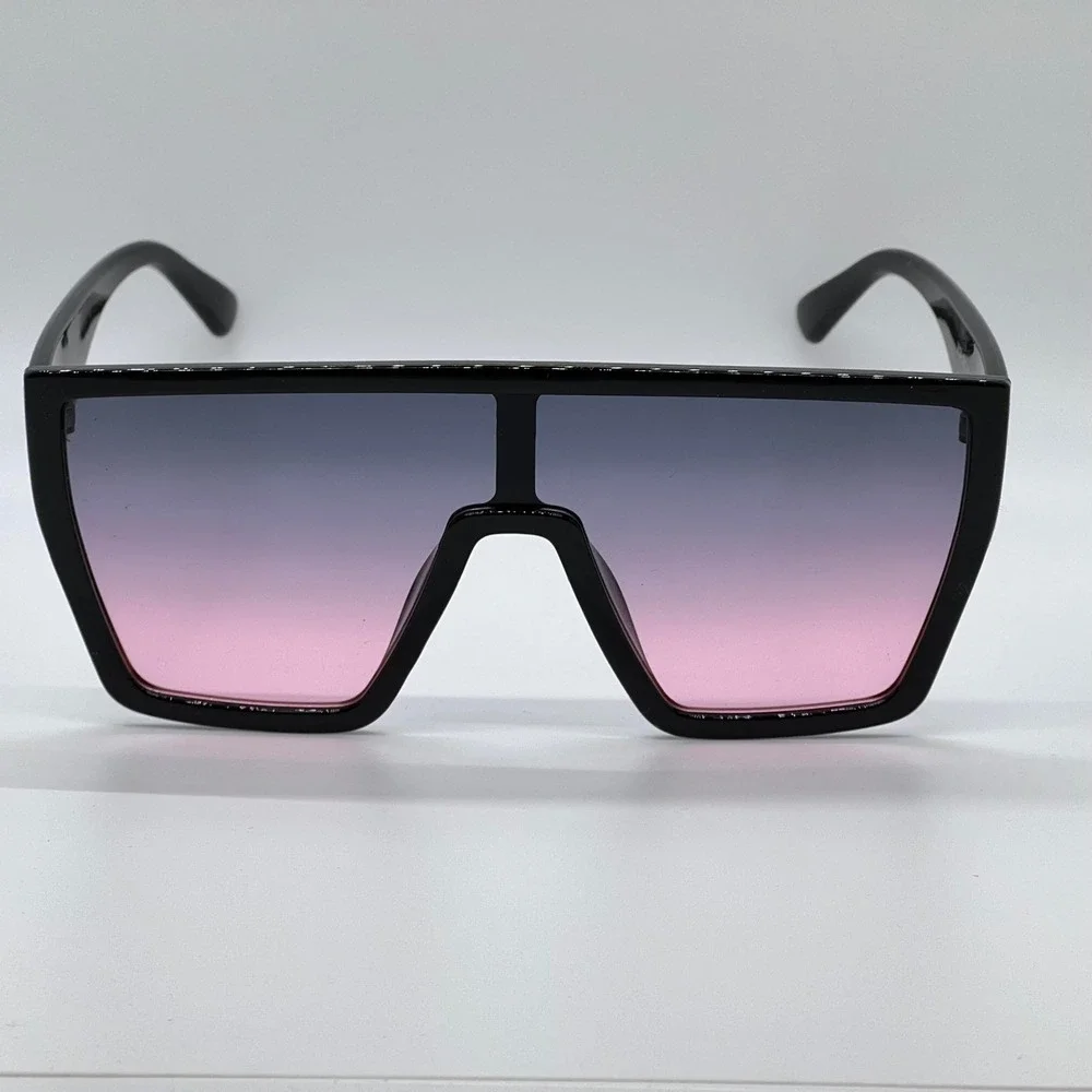 Oversized‎ Fashion Sunglasses Pink Blue Ombre Lens Square Frame Shield Sunnies